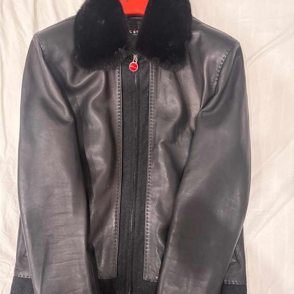 KITON NWT LAMBSKIN LEATHER  Wool/Mink Fur & Silk 52/42R  very rare MSRP $30,000